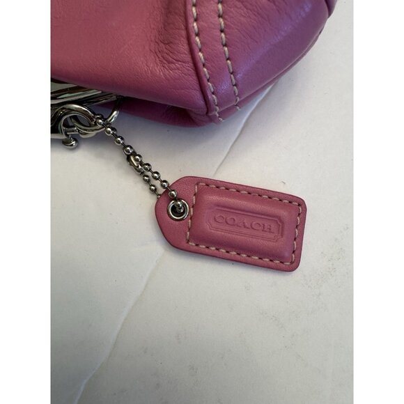 Coach Soho Kisslock Pretty in Pink Leather Wristlet Clutch Purse 8x4x1” EUC - Picture 2 of 11